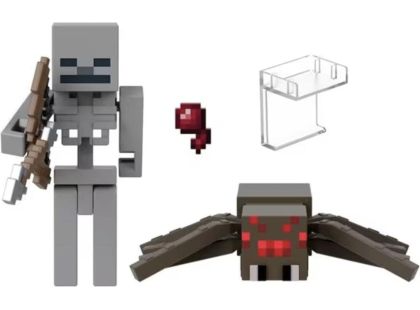 Mattel Minecraft 8 cm figurka dvojbalení Skeleton and Spider Jockey - Poškozený obal