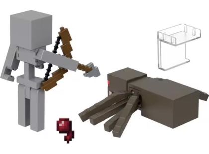 Mattel Minecraft 8 cm figurka dvojbalení Skeleton and Spider Jockey - Poškozený obal