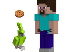 Mattel Minecraft 8 cm figurka Steve s papouškem
