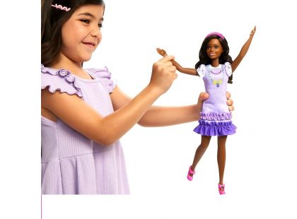 Mattel Moje první Barbie panenka černovláska s pudlíkem 34 cm
