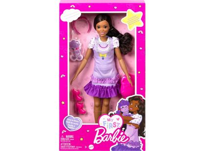 Mattel Moje první Barbie panenka černovláska s pudlíkem 34 cm
