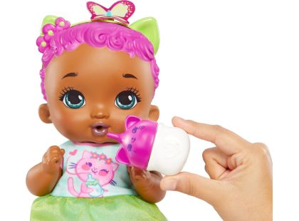 Mattel My Garden Baby miminko růžovo-zelené koťátko 30 cm - Poškozený obal