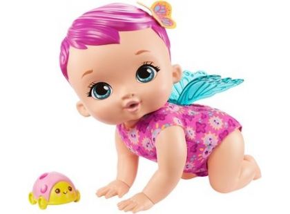 Mattel My Garden Baby™ lezoucí motýlek se zvuky růžový 30 cm - Poškozený obal