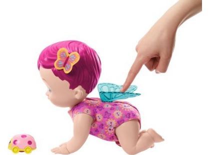 Mattel My Garden Baby™ lezoucí motýlek se zvuky růžový 30 cm - Poškozený obal
