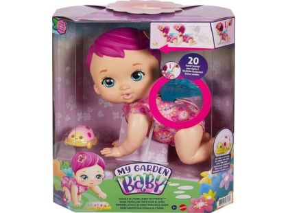 Mattel My Garden Baby™ lezoucí motýlek se zvuky růžový 30 cm - Poškozený obal