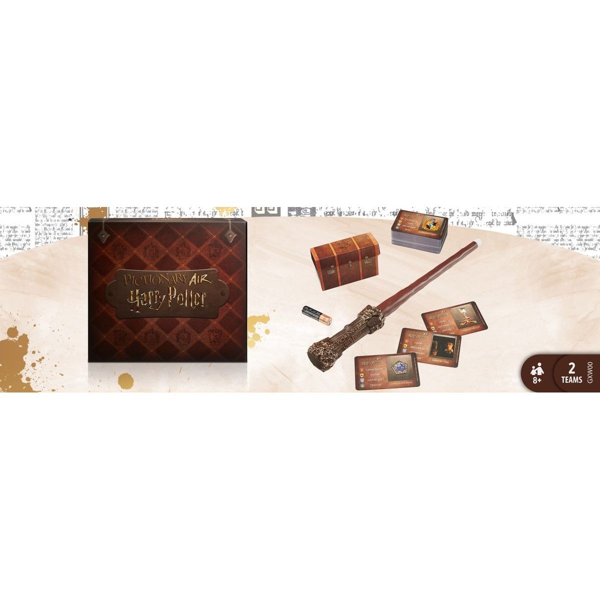 Mattel Games Pictionary Air Harry Potter - Gioco Da Tavolo In Olandese Con Bacchetta E Carte A Tema Hogwarts, HMK24