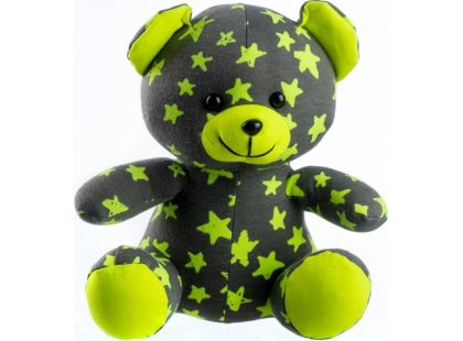 Medvídek svítící ve tmě šedo - zelený