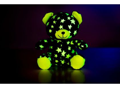 Medvídek svítící ve tmě šedo - zelený