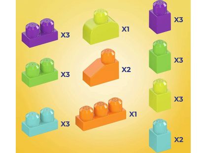 Mega Bloks Stavebnice Kýblík s kostkami Hroch 25 dílků