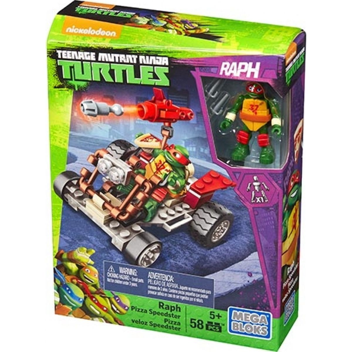 MegaBloks elvy Ninja Z vodn ci Raph Pizza Speeder Max kovy Hra ky