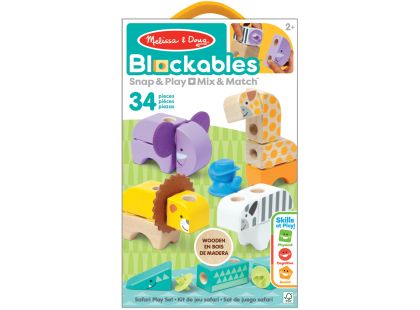 Melissa & Doug blockables stavebnice safari hrací sada