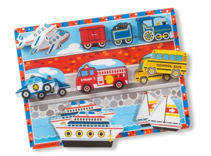 Melissa & Doug dřevěné puzzle dopravní prostředky