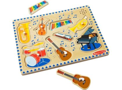 Melissa & Doug Puzzle dřevěné se zvuky Hudební nástroje 8 dílků