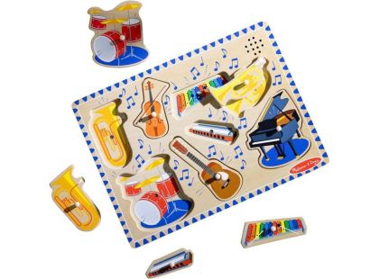 Melissa & Doug Puzzle dřevěné se zvuky Hudební nástroje 8 dílků