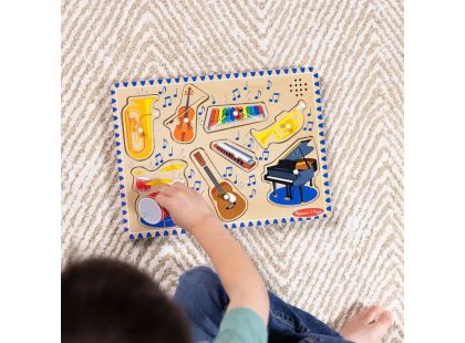 Melissa & Doug Puzzle dřevěné se zvuky Hudební nástroje 8 dílků