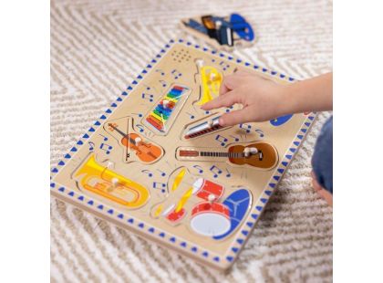 Melissa & Doug Puzzle dřevěné se zvuky Hudební nástroje 8 dílků