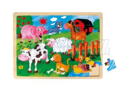 Mertens Dřevěné puzzle Zvířátka na farmě 48 dílků