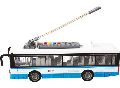 Městský trolejbus na setrvačník s osvětlením a zvukem - modrý