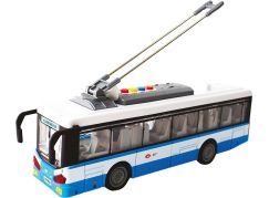Městský trolejbus na setrvačník s osvětlením a zvukem - modrý