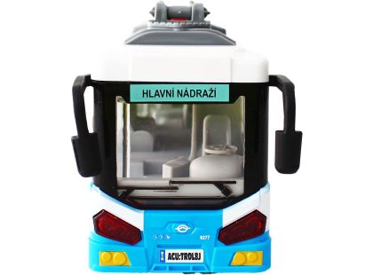 Městský trolejbus na setrvačník s osvětlením a zvukem - modrý