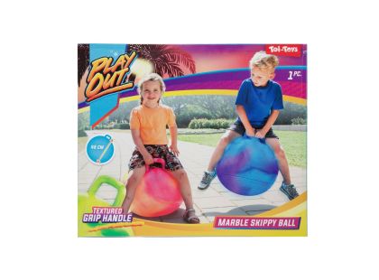 Míč skákací s úchytem 45 cm mix barev v krabičce