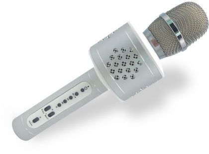 Mikrofon karaoke Bluetooth stříbrný