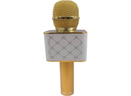 Mikrofon karaoke kov 25 cm nabíjení přes USB zlatý