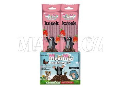MilkiMix Mléčná brčka 6-pack Krtek Jahoda