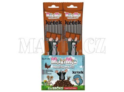 MilkiMix Mléčná brčka 6-pack Krtek Čokoláda