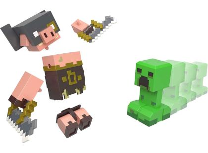 Minecraft Legends dvě figurky Creeper vs. Piglin Bruiser - Poškozený obal