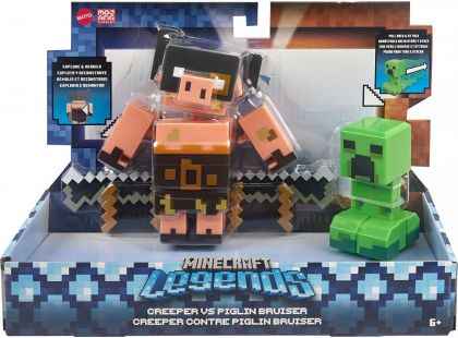 Minecraft Legends dvě figurky 8 cm Creeper vs. Piglin Bruiser
