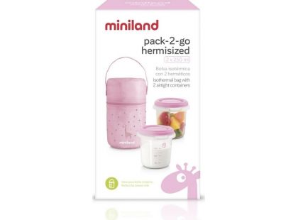 Miniland Termoizolační pouzdro s kelímky na jídlo Pink 2ks
