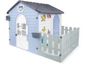Mochtoys Zahradní domek modrobílý s plotem