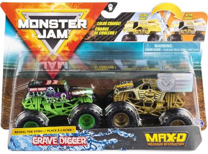Monster Jam Sběratelská auta dvojbalení 1:64 Grave digger a Max-D