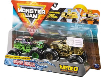 Monster Jam Sběratelská auta dvojbalení 1:64 Grave digger a Max-D