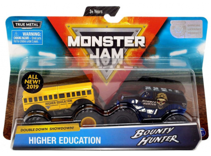 Monster Jam Sběratelská auta dvojbalení 1:64 Higher Education a Bounty Hunter