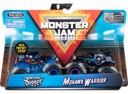 Monster Jam Sběratelská auta dvojbalení 1:64 Son-uva Tigger a Mohawk Warrior