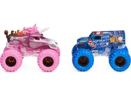 Monster Jam Sběratelská auta dvojbalení 1:64 Sparkle Smash a Ice Cream Man