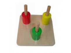 Montessori Barevné kroužky na 3 kolíkách