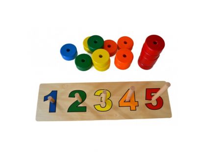 Montessori Tyčky s barevnými kruhy na počítání