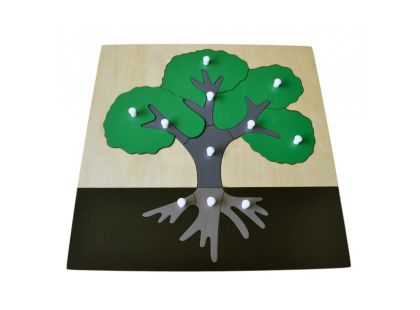 Montessori Vkládací puzzle Strom - Poškozený obal