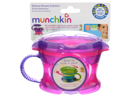 Munchkin Svačinkový hrneček Click Lock - Růžovo-fialová