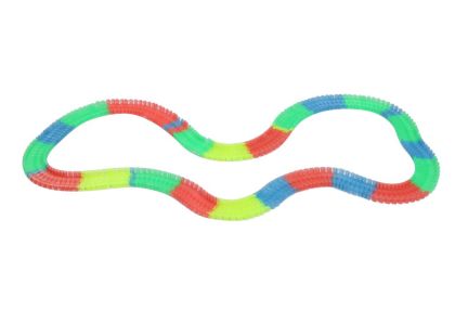 Mustar Dráha svítící ve tmě s autíčkem s LED světlem 165 ks - Poškozený obal