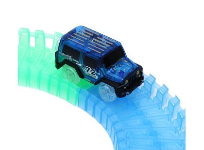 Mustar Dráha svítící ve tmě s autíčkem s LED světlem 165 ks - Poškozený obal