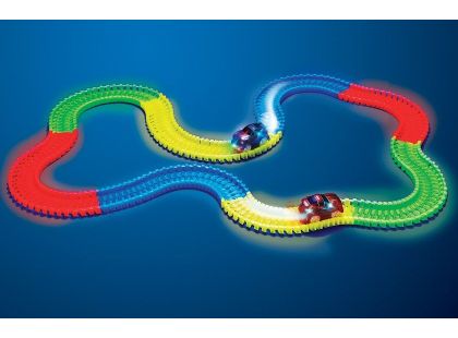 Mustar Dráha svítící ve tmě s autíčkem s LED světlem 165 ks - Poškozený obal
