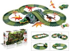 Mustar Variabilní dráha s dinosaury a tunelem 144 dílů - Poškozený obal