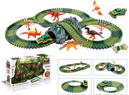 Mustar Variabilní dráha s dinosaury a tunelem 144 dílů - Poškozený obal
