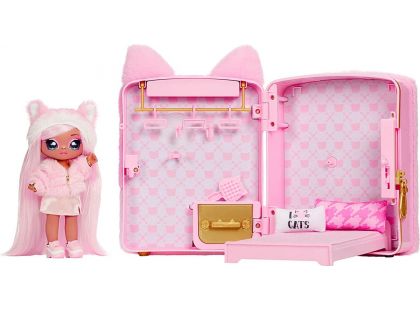 Na! Na! Na! Surprise Batoh s pokojíčkem 3 v 1, série 3 - růžová kočička - Poškozený obal