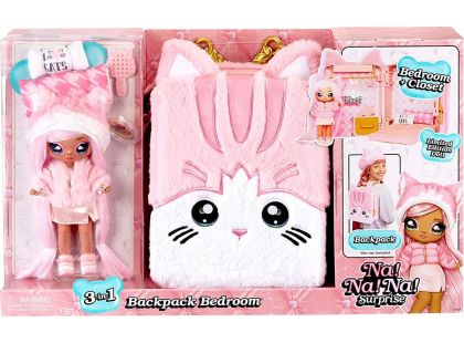 Na! Na! Na! Surprise Batoh s pokojíčkem 3 v 1, série 3 - růžová kočička - Poškozený obal
