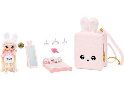 Na! Na! Na! Surprise Batoh s překvapením 3 v 1 Růžový králíček s panenkou z limitované edice - Poškozený obal
